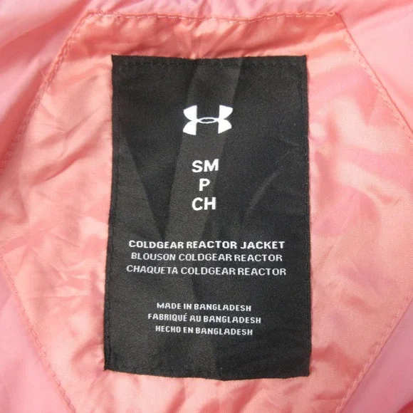 Under Armour Womens ColdGear Reactor Jacket Pink Quilted Full Zip S Coat - Picture 11 of 12